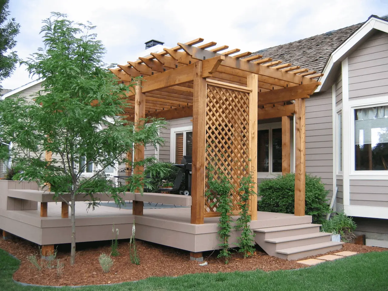 Omni Landscape and Sprinklers - Projects -Attached Pergola 1