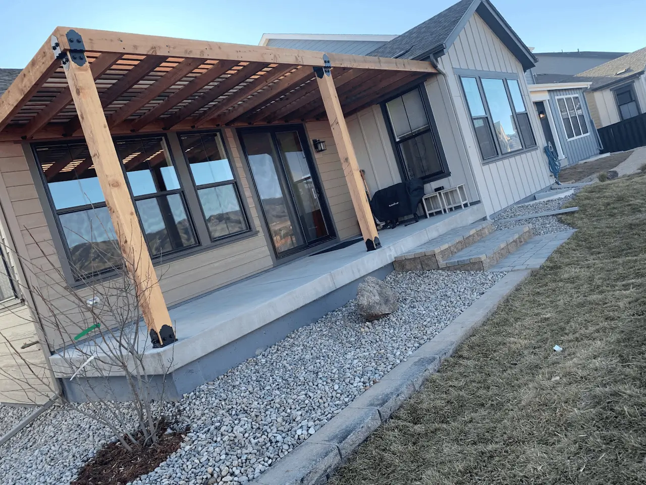 Omni Landscape and Sprinklers - Projects -Attached Pergola 6