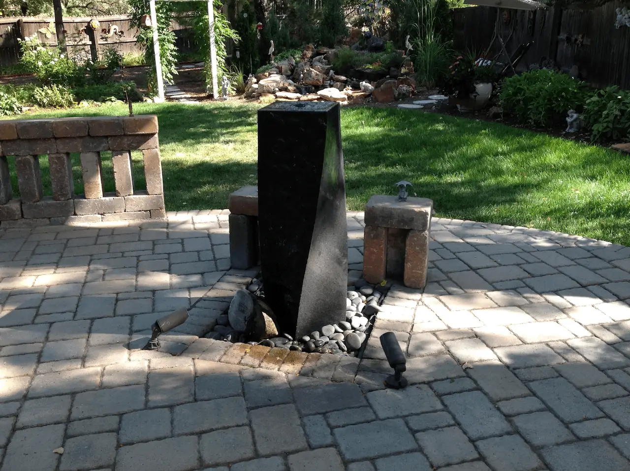 Omni Landscape and Sprinklers - Water Feature and Paver Patio