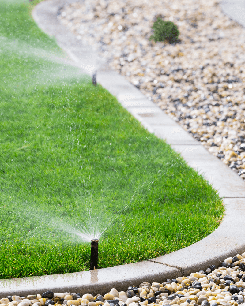 Professional sprinkler system installation in a Centennial, CO lawn